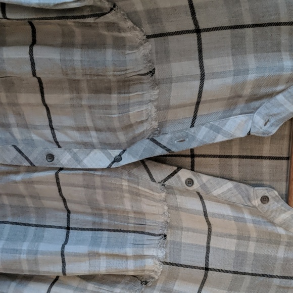 Cloth n Stone Plaid fleece tunic top - Picture 2 of 5